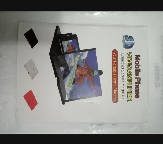 Mobile Screen Magnifier – HD 3D Video Amplifier & Foldable Smartphone Stand | Eye Protection Theater Experience for Movies and Gaming - 12 inches